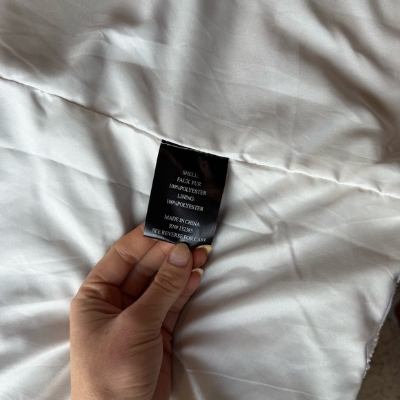Love Token White Grey Teddy Sherpa Jacket Vest Longline - Picture 7 of 9